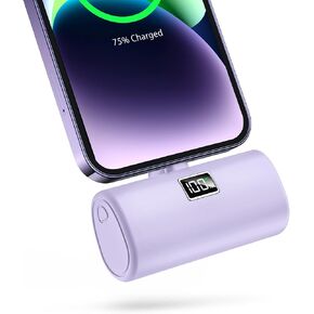 JEJILL Portable Charger for iPhone, 20W PD Fast Charging - 6000mAh Small Power Bank with LCD Display, Mini Cute Portable Battery Phone Charger for iPhone 14/14 Pro Max/13/13 Pro/12/XR/8/7/6 - White