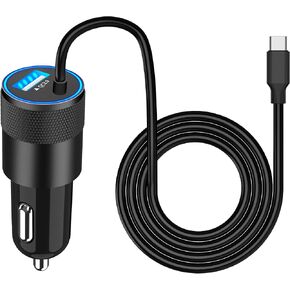 [معتمد من Apple MFi] شاحن سيارة سريع لهاتف iPhone، BAOYUANDA 66W PD + QC محول شاحن سيارة سريع مع كابل Lightning ملفوف بطول 6أقدام لشحن السيارة السريع لهاتف iPhone 14 13 12 11 Pro Max XS XR X 8 iPad