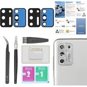 2 Pack Back Rear Camera Lens Glass Replacement for Motorola Moto G Stylus 2021 XT2115 with Pre-Installed Adhesive, Include Repair Tool Set+ Installation Manual+ Camera Lens Protector