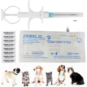 1.25x7mm, 20 Packs Yanzeo Pet Microchip 134.2khz FDX-B/ISO11784/ISO11784 Animal Implant Chip Pet ID Microchip for Dog Cat Sheep Cow Pig Pigeon Fish Rabbit