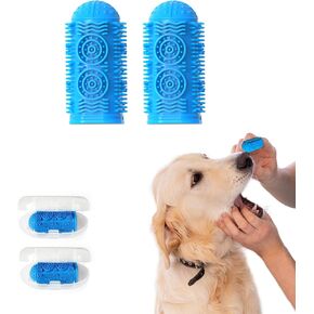 Finger Toothbrush for Dogs, Silicone Dog Toothbrush, Dog Teeth Cleaning Kit Protects Gums Dog Dental Care (Multi-Color, 4-Pack)