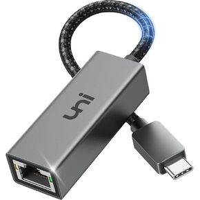 USB C to Ethernet Adapter, uni Driver Free RJ45 to USB C [Thunderbolt 3/4 Compatible], 1Gbps Type-C Gigabit Ethernet LAN Network Adapter for MacBook Pro/Air, iPad Pro, Dell XPS, Surface Laptop, Mac