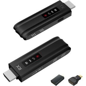 PeakDo Wireless HDMI Transmitter and Receiver 4K Decode 1080P Output,Wireless HDMI 2.4/5G 160FT,HDMI Wireless with LED Display&Surface Spraying for Streaming Video to TV,Monitor from Laptop/PC/TV Box