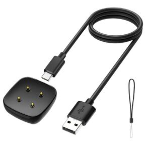 New Charging Cable for Fitbit Versa 4 3/ Sense 2 1 Watch, Replacement Magnetic Fast Charging Cable Cord Stand, ONLY for Fitbit Sense 1/2, Versa 3/4 Smartwatch, 3.3FT, Black