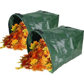 Gardzen Leaf Collector Sets Include Dustpan Bags and Leaf Tarps, Reusable Yard Tarp Bags for Clean Ups