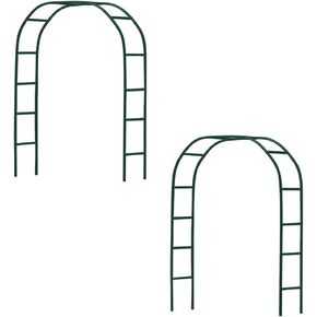 Newsmarts 7.9Ft Metal Garden Arch Army Green Garden Arbor for Climbing Plant Outdoor Wedding Party