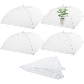 Mesh Plant Cover 4 Packs Reusable Dome Screen Plant Covers Tent 17 Inch Outdoor Plant Tent Collapsible Plant Umbrella Mesh Cover Plant Netting Food Covers Net for Outdoor Plants Vegetable Gardening