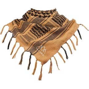 Shemagh Tactical Scarf for Men and Women - 44in x 44in - 100% Woven Desert Keffiyeh for Paintball, Hiking, Traveling in Saudi Arabia