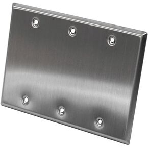Seismic Audio SA-PLATE13 Stainless Steel Blank 3 Gang Wall Plate with For Cable Installation