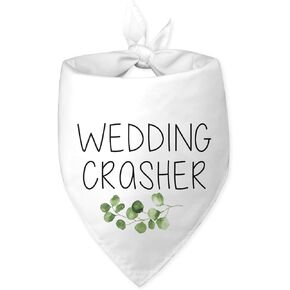 Wedding Crasher Dog Bandana White Dog Bandana Engagement Gift Funny Dog Bandana Wedding Photo Prop Pet Scarf Accessories for Pet Dog Lovers Gifts