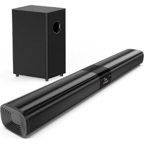 Saiyin Sound Bars for TV, with Bluetooth,Optical, AUX Inputs, 17-Inch Small Speakers with Visual Volume Adjustment & Wall Mountable