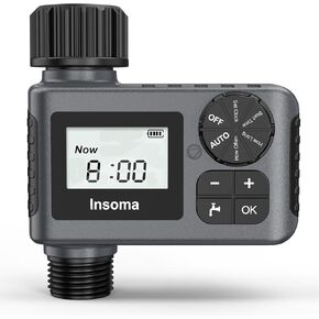 Sprinkler Timer Outdoor, Programmable Water Timer for Garden Hose, Faucet Timers with Rain Delay/Manual/Automatic Mode, Drip Irrigation and Lawn Watering System for Yard, Lawns, 1 Outlet