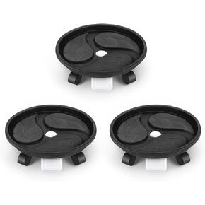 Looca Plant Caddy with wheels and Drainage Tray, 13"Rolling Plant Stand Flower Pot Mover, Planter Caddies Round Plant Dolly for Heavy Duty Planter, 3 Pack, Bearing 120 lbs