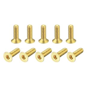 مسامير غطاء مقبس الرأس المسطحة من uxcell، M2.5-0.45 x 8 مم براغي تثبيت محرك سداسي داخلي من النحاس 50 قطعة