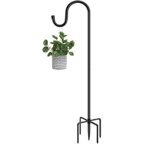 ANIDEER 48" Shepherds Hooks for Outdoor, Heavy Duty Garden Bird Feeder Pole for Hanging Bird Feeder, Plant Baskets, Solar Light Lanterns, Outdoor Plant Hanger Hook with 5 Base Prongs,1 Packs