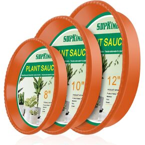SupKing Plant Saucers 6 8 10inch 9 Packs Durable Clear Plastic Drip Tray Thicker Sturdier Plant Pot Saucers Stronger Flower Pot Tray for Indoors & Outdoors