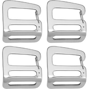 4PCS Adjustable Webbing G Strap Hook with Spring Stainless Steel Push Door Silver 25mm/1in Bags Luggage Hardware Accessories Rustproof Tensile Climbing Buckle Backpack Handbag Buckle
