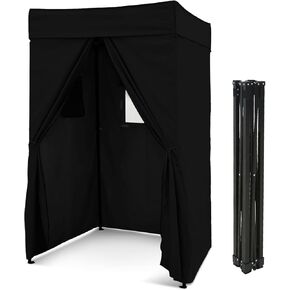 EAGLE PEAK Flex Compact 4x4 Pop-up Canopy Changing Room, Portable Privacy Dressing Room for Indoor Fashion Photoshoots, Camping, or Pool, White/Green