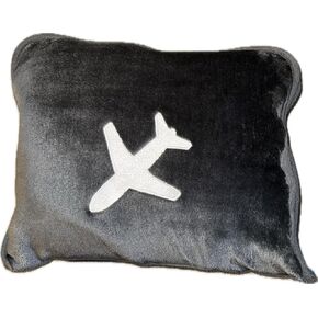 Travel Blanket Converts to Pillow, Folds & Zips into Pillow for Convenience (Blue)