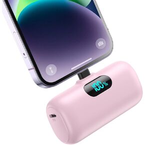 Small Portable Charger for iPhone, Upgraded 5000mAh PD Fast Charging Power Bank, Mini Plug-in Battery Pack Backup Charger Compatible with iPhone 14/14 Pro Max/13/13 Pro/12 Pro/11/XS/XR/X/8/7/6-Orange