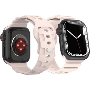 Sport Silicone Band Compatible with Apple Watch Ultra 49mm 45mm 46mm 44mm 42mm 41mm 40mm 38mm Women,Soft Wristband Waterproof Replacement Sport Strap for iWatch Bands Series 9 8 7 6 5 4 3 2 1 SE Ultra with Classic Clasp-Pink