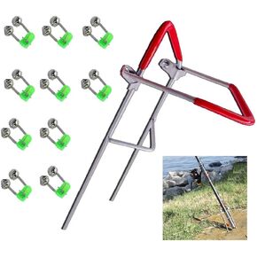 3-Pack Fishing Rod Holders for Bank Fishing, Fishing Pole Holders for Ground, Bank Fishing Rod Rack Stand,Fish Pole Holder for Beach.