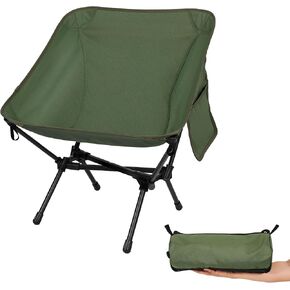 Ultralight Camping Chair, Portable Folding Backpacking Chair, Compact Camping Chair with Carry Bag for Outdoor Camp Hiking Backpack Beach Travel (Black)