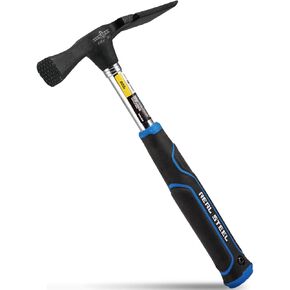 Real Steel 0523 Ultra Rock Pick Hammer Onepiece Steel Chipping Brick Hammer with Rubber Grip for Geological Study and Rock Hounding, 20 oz
