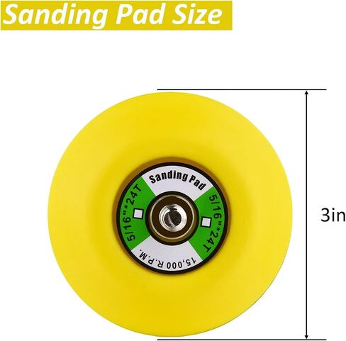 ZHONG AN 3-Inch Dual-Action Hook & Loop Fastener Flexible Backing Plate, 3" Sanding Back Pad for Orbital Sander 1/4"-24 Thread in Kuwait