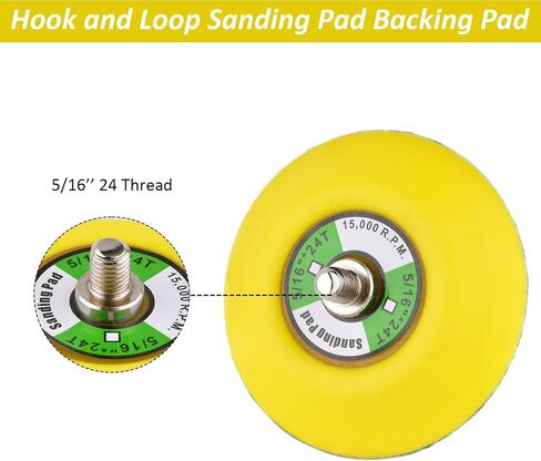 ZHONG AN 3-Inch Dual-Action Hook & Loop Fastener Flexible Backing Plate, 3" Sanding Back Pad for Orbital Sander 1/4"-24 Thread in Kuwait