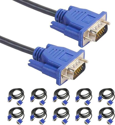 VGA to VGA Cable (6 Feet 5-Pack) VGA to VGA Monitor Cable 1080P Full HD, Male to Male Cord HD15 for Computer PC Monitor Laptop TV Projector (6FT - 5PK) in Saudi Arabia