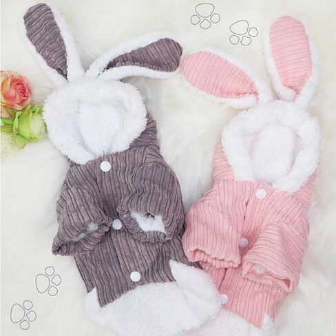 DENTRUN Sphynx Hairless Cats Rabbit Costume Kitten Warm Hoodie Winter Sweater Cute Pullover Shirts Breathable Cat Sweatshirt Wear Adorable Christmas Halloween Clothes Jumpsuit in Saudi Arabia
