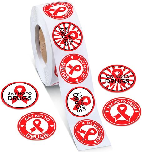 Teling 1000 Pcs Red Ribbon Week Stickers Pink Ribbon Awareness Stickers for Heart Aids HIV Awareness and Women Breast Cancer for Fundraising School Events Campaigns Support Groups (Classic) in Saudi Arabia