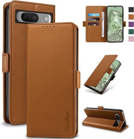 Wallet Flip Case for Moto G 5G (2024) - [RFID Blocking] Luxury PU Leather Card Holder Magnetic Phone Cover with Kickstand,Shockproof Protective Case,Brown in Saudi Arabia
