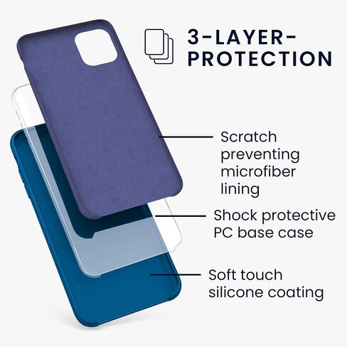 kwmobile Case Compatible with Apple iPhone 11 Case - TPU Silicone Phone Cover with Soft Finish - Blue Reef in Saudi Arabia
