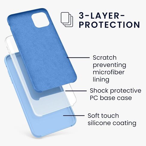 kwmobile Case Compatible with Apple iPhone 11 Case - TPU Silicone Phone Cover with Soft Finish - Blue Reef in Saudi Arabia