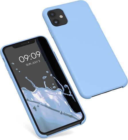 kwmobile Case Compatible with Apple iPhone 11 Case - TPU Silicone Phone Cover with Soft Finish - Blue Reef in Saudi Arabia