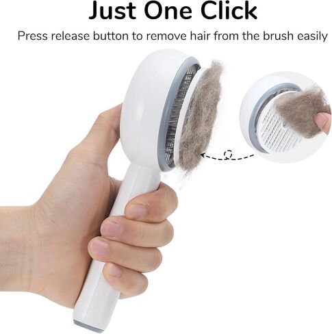 FUKUMARU Cat Steam Brush, 3 in 1 Cat Shedding Brush, Pet Steam Brush with Water Tank and USB Rechargeable, Self Cleaning Brush for Dog with Release Button, Remove Static Flying Tangled Hair, White in Saudi Arabia