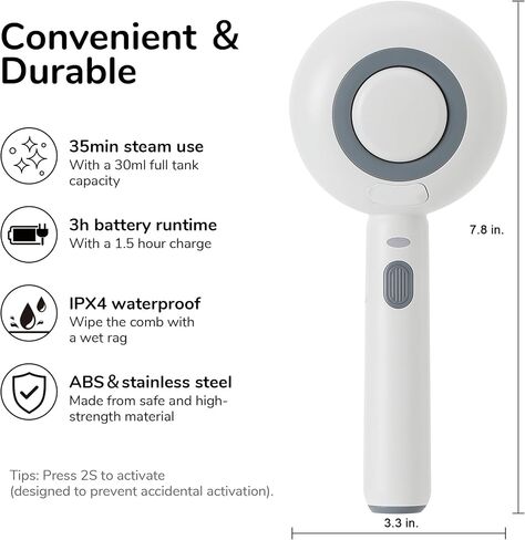FUKUMARU Cat Steam Brush, 3 in 1 Cat Shedding Brush, Pet Steam Brush with Water Tank and USB Rechargeable, Self Cleaning Brush for Dog with Release Button, Remove Static Flying Tangled Hair, White in Saudi Arabia