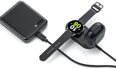 3 in 1 Watch Charger Compatible for Samsung Galaxy Watch 6/6 Classic/5 Pro/5/4/3/Active2/1 and Galaxy S23 Ultra/S22/21/20 Note20/10/9/Z Fold 5 USB C Charging Cable(4 ft) in Saudi Arabia