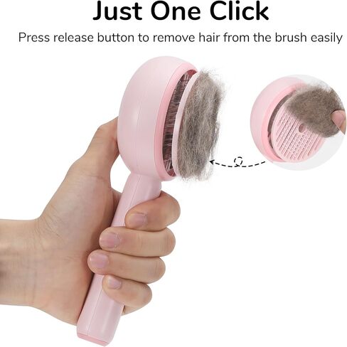 فرشاة بخار للقطط من فوكومارو، فرشاة تساقط الشعر 3 في 1 للقطط، فرشاة بخار للحيوانات الأليفة مع خزان مياه وقابلة لإعادة الشحن عبر USB، فرشاة تنظيف ذاتية للكلاب مع زر تحرير، إزالة الشعر المتشابك الثابت، أبيض in Kuwait