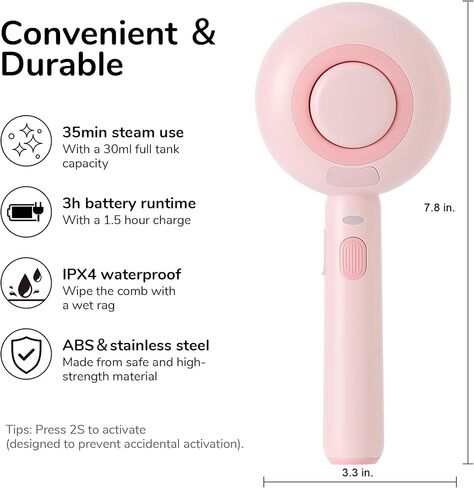 فرشاة بخار للقطط من فوكومارو، فرشاة تساقط الشعر 3 في 1 للقطط، فرشاة بخار للحيوانات الأليفة مع خزان مياه وقابلة لإعادة الشحن عبر USB، فرشاة تنظيف ذاتية للكلاب مع زر تحرير، إزالة الشعر المتشابك الثابت، أبيض in Kuwait