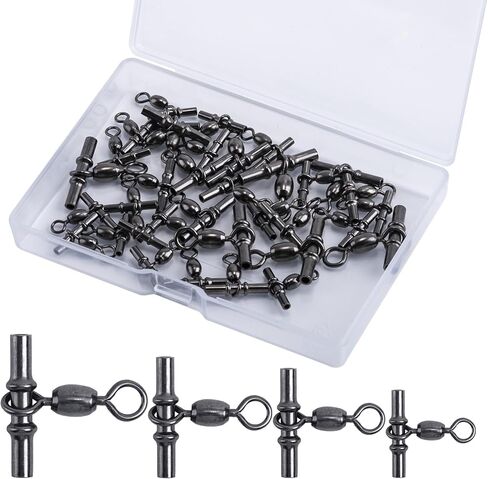 3 Way Fishing Sleeve Swivels Fishing Cross Line Swivels, 30/35/60/90 Pcs 3 Way Fishing Crimp Swivels Heavy Duty Brass Triple Swivels Fishing Accessories Saltwater Freshwater in Saudi Arabia