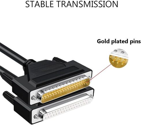 28AWG 10FT/3M DB37 Female to Female RS232 Serial Extension Cable,D-SUB 37 Pin Gold Plated Connector Straight Through Cord for PC,Printer,Modem in Kuwait