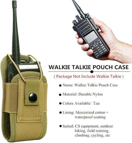 Tactical Interphone Pouch,Adjustable Molle Radio Holder Holster Military Walkie Talkie Pouch Case Hunting Intercom Storage Bag (Black) in Saudi Arabia