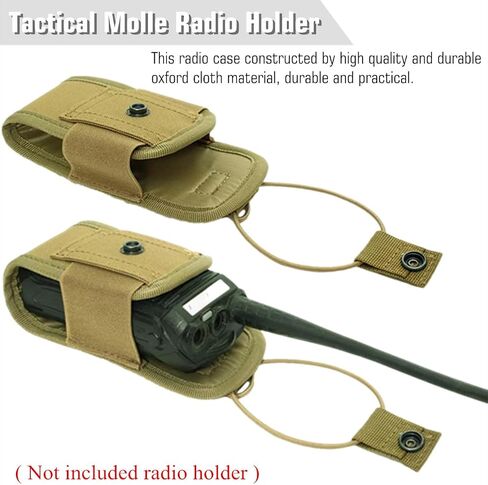 Tactical Interphone Pouch,Adjustable Molle Radio Holder Holster Military Walkie Talkie Pouch Case Hunting Intercom Storage Bag (Black) in Saudi Arabia