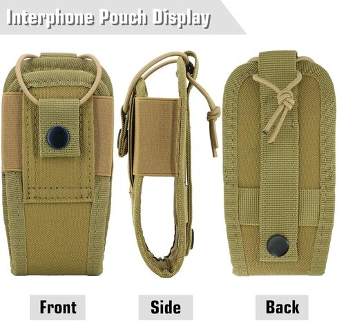 Tactical Interphone Pouch,Adjustable Molle Radio Holder Holster Military Walkie Talkie Pouch Case Hunting Intercom Storage Bag (Black) in Saudi Arabia