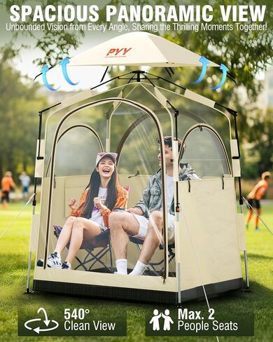 PYY Sports Tent - Upgrade All Weather Outdoor Bubble Instant Tent Shelter with Detachable Top Cover for 1-2 Persons, Rain Tent Camping Sun Shelter Pop Up Clear for Football, Camping, Hiking, Fishing in Saudi Arabia