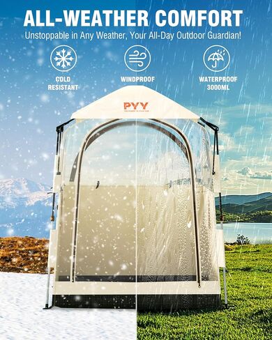 PYY Sports Tent - Upgrade All Weather Outdoor Bubble Instant Tent Shelter with Detachable Top Cover for 1-2 Persons, Rain Tent Camping Sun Shelter Pop Up Clear for Football, Camping, Hiking, Fishing in Saudi Arabia