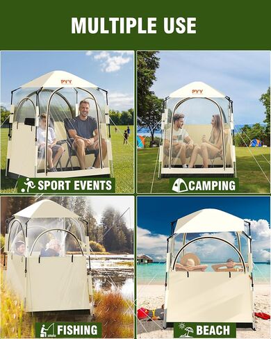 PYY Sports Tent - Upgrade All Weather Outdoor Bubble Instant Tent Shelter with Detachable Top Cover for 1-2 Persons, Rain Tent Camping Sun Shelter Pop Up Clear for Football, Camping, Hiking, Fishing in Saudi Arabia